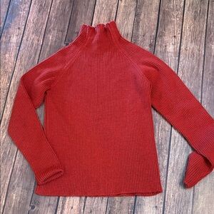Danish 100% Merino Wool Mock Neck Ribbed Sweater Sz S/M